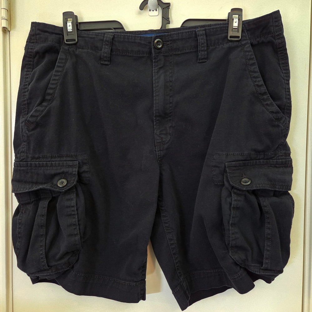 Arizona Jean Co Mens Cargo Shorts Black Flex Classic Fit Size 36 Utility Hiking